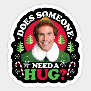 Elf - Does Someone Need A Hug? Sticker